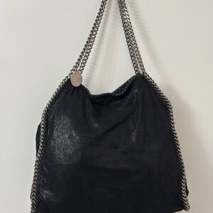 Stella McCartney Black Metallic Chain-Trimmed Women's Bag